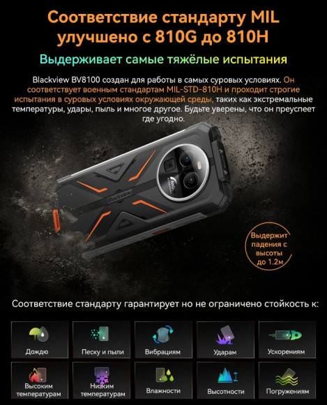 Смартфон Blackview BV8100 8/256Gb Black